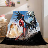 Spiderman Flannel Fleece Throw Cosplay Blanket Shawl Wrap Nap Quilt - EBuycos