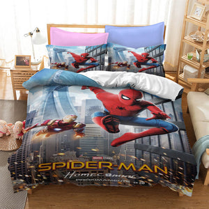 Spiderman Peter Parker Cosplay Bedding Set Duvet Cover Bed Sheets Sets - EBuycos