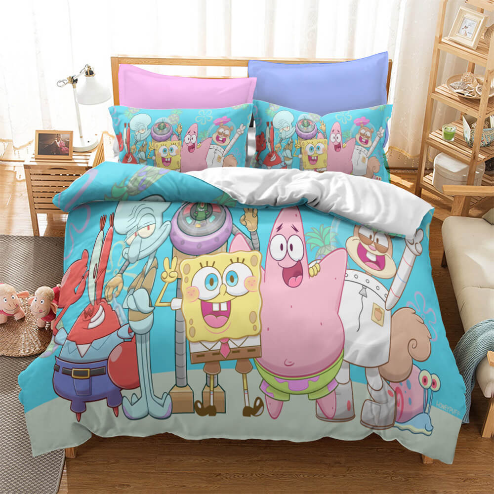 SpongeBob SquarePants Bedding Set Duvet Covers Comforter Bed Sheets - EBuycos