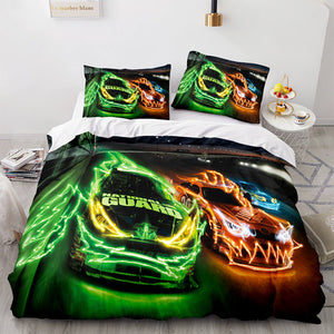Sports Car Bedding Sets Race Car Duvet Covers Comforter Bed Sheets - EBuycos