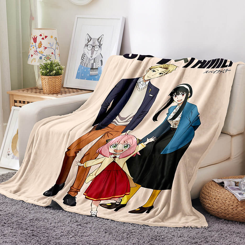 Spy x Family Flannel Fleece Blanket Throw Blanket for Room Decoration