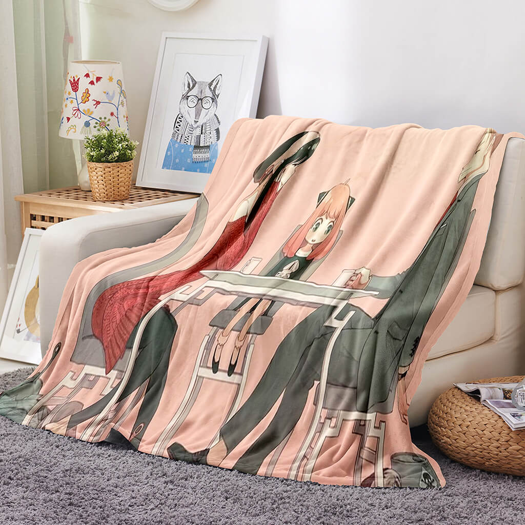 Spy x Family Flannel Fleece Blanket Throw Blanket for Room Decoration