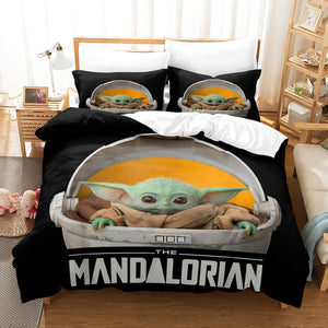 Star Wars Yoda Baby Cosplay Bedding Set Duvet Cover Comforter Bed Sheets - EBuycos