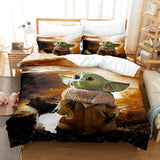 Star Wars Yoda Baby Cosplay Bedding Set Duvet Cover Comforter Bed Sheets - EBuycos