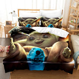 Star Wars Yoda Baby Cosplay Bedding Set Duvet Cover Comforter Bed Sheets - EBuycos