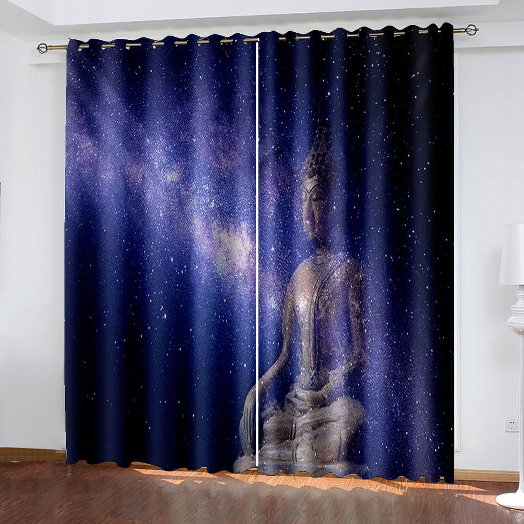 Starry Sky Space Curtains Blackout Window Treatments Drapes Room Decor