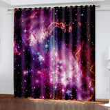 Starry Sky Space Curtains Blackout Window Treatments Drapes Room Decor