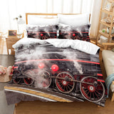 Steam Engine Bedding Set Vintage Locomotive Duvet Cover Bed Sheets - EBuycos