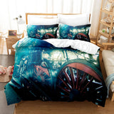 Steam Engine Bedding Set Vintage Locomotive Duvet Cover Bed Sheets - EBuycos