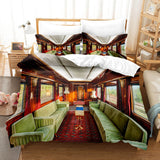 Steam Engine Puff Train Bedding Set Rail Vehicles Duvet Cover Sheets - EBuycos