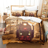 Steam Engine Puff Train Bedding Set Rail Vehicles Duvet Cover Sheets - EBuycos