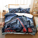 Steam Engine Train Bedding Set Rail Vehicles Duvet Covers Bed Sheets - EBuycos