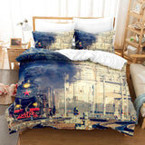 Steam Engine Train Bedding Set Rail Vehicles Duvet Covers Bed Sheets - EBuycos