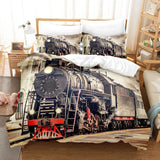 Steam Engine Train Bedding Set Rail Vehicles Duvet Covers Bed Sheets - EBuycos