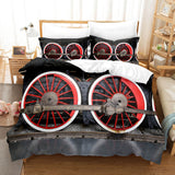 Steam Engine Train Vintage Locomotive Bedding Set Duvet Covers Pillowcases - EBuycos