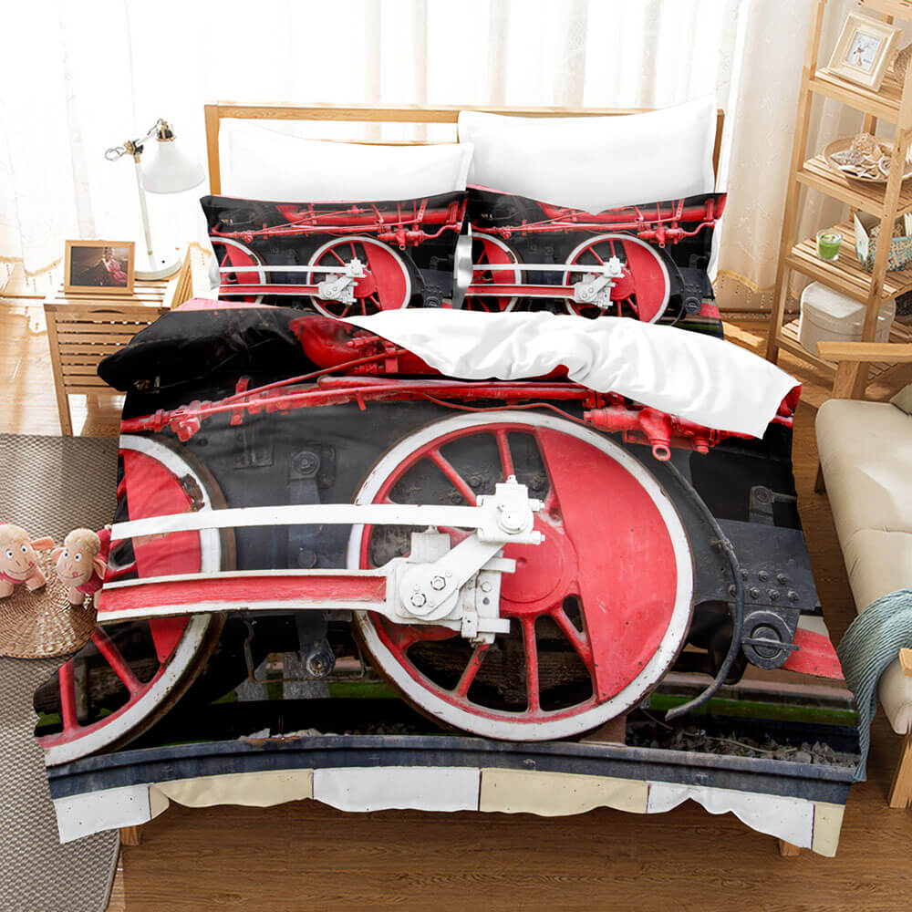 Steam Engine Train Vintage Locomotive Bedding Set Duvet Covers Sets - EBuycos
