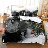 Steam Engine Train Vintage Locomotive Bedding Set Duvet Covers Sets - EBuycos