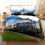 Steam Engine Train Vintage Locomotive Bedding Set Duvet Covers Sets - EBuycos