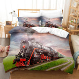 Steam Engine Train Vintage Locomotive Bedding Set Duvet Covers Sets - EBuycos