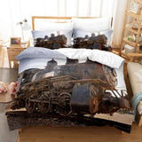 Steam Engine Train Vintage Locomotive Bedding Set Duvet Covers Sets - EBuycos
