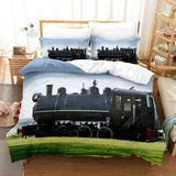 Steam Engine Vintage Locomotive Bedding Set Duvet Covers Bed Sheet Sets - EBuycos