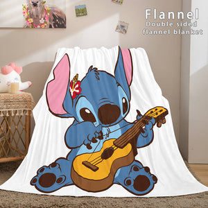 Stitch Blanket Flannel Throw Cosplay Blanket Comforter Sets for Bed - EBuycos
