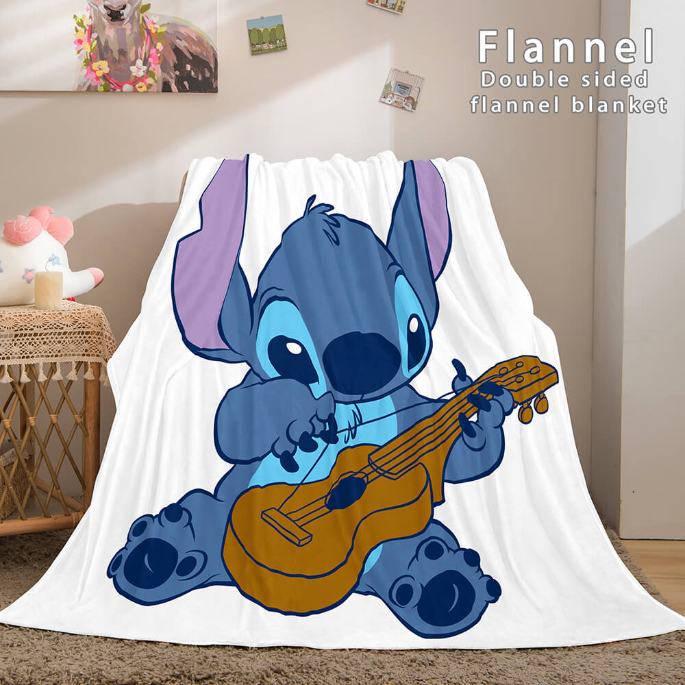 Stitch Blanket Flannel Throw Cosplay Blanket Comforter Sets for Bed - EBuycos