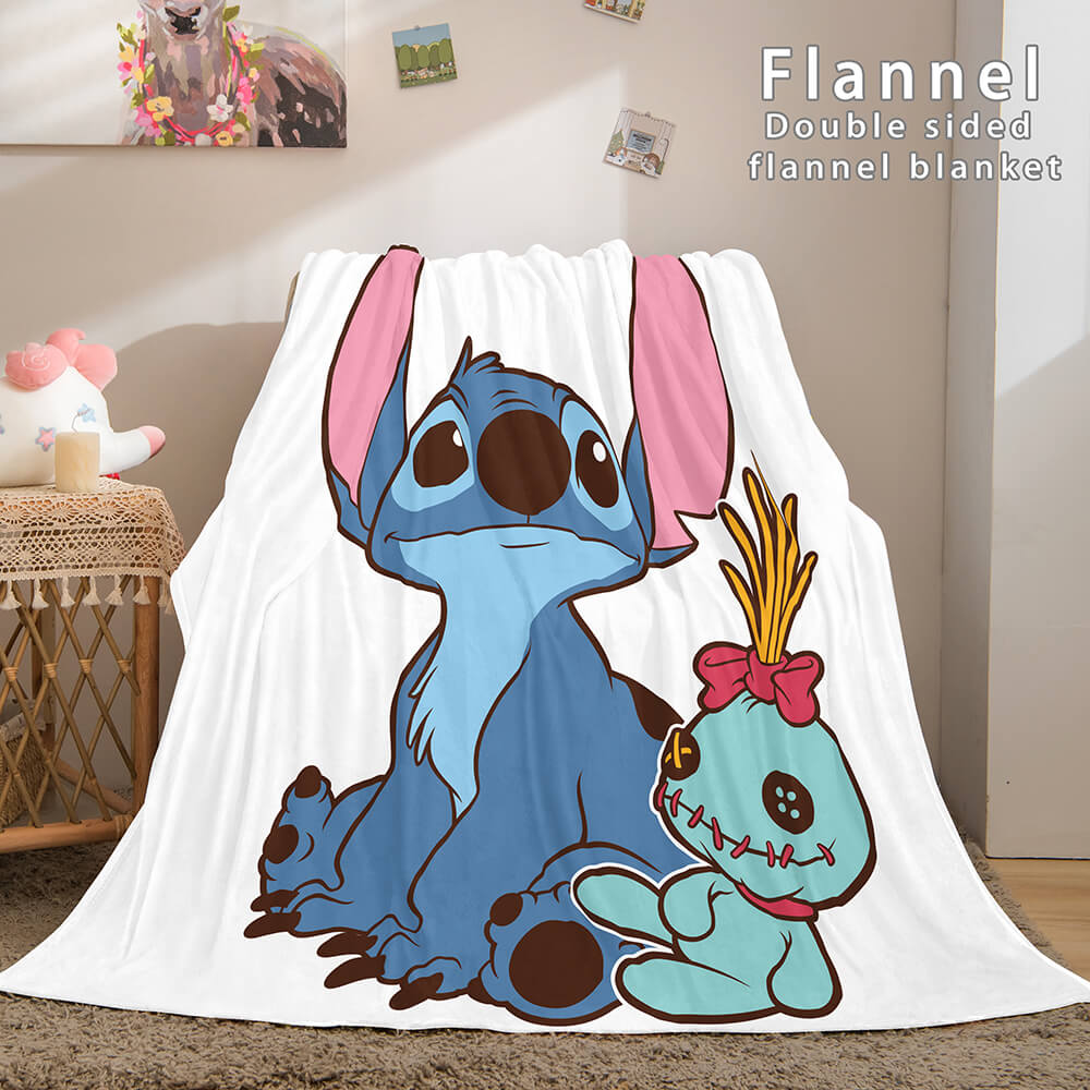 Stitch Blanket Flannel Throw Cosplay Blanket Comforter Sets for Bed - EBuycos