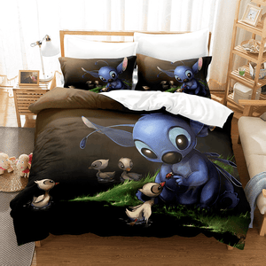 Stitch Cosplay Bedding Set Duvet Cover Comforter Bed Sheets - EBuycos