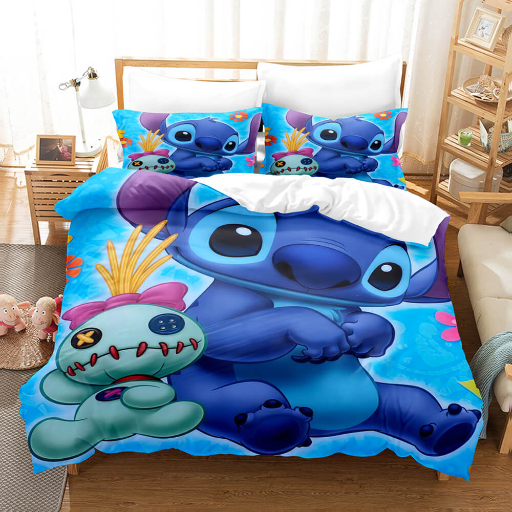 Stitch Cosplay Bedding Set Duvet Cover Comforter Bed Sheets - EBuycos