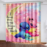 Stitch Curtains Cosplay Blackout Window Treatments Drapes for Room Decor
