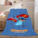 Stitch Flannel Blanket Warm Cozy Bed Blankets Soft Throw Blanket - EBuycos