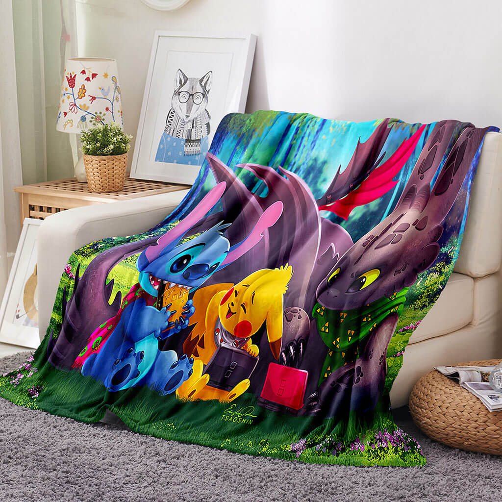 Stitch Pattern Blanket Flannel Throw Room Decoration