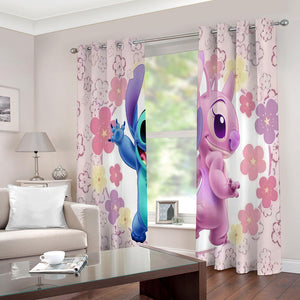 Stitch Pattern Curtains Blackout Window Drapes Decoration
