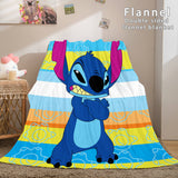 Stitch and Angel Flannel Blanket Cozy Bed Blankets Soft Throw Blanket - EBuycos