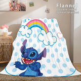 Stitch and Angel Flannel Blanket Cozy Bed Blankets Soft Throw Blanket - EBuycos