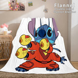 Stitch and Angel Flannel Blanket Cozy Bed Blankets Soft Throw Blanket - EBuycos