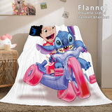 Stitch and Angel Flannel Blanket Cozy Bed Blankets Soft Throw Blanket - EBuycos