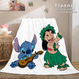 Stitch and Angel Flannel Blanket Cozy Bed Blankets Soft Throw Blanket - EBuycos