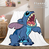 Stitch and Angel Flannel Blanket Cozy Bed Blankets Soft Throw Blanket - EBuycos