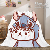 Stitch and Angel Flannel Blanket Cozy Bed Blankets Soft Throw Blanket - EBuycos