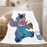 Stitch and Angel Flannel Blanket Cozy Bed Blankets Soft Throw Blanket - EBuycos