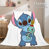 Stitch and Angel Flannel Blanket Cozy Bed Blankets Soft Throw Blanket - EBuycos
