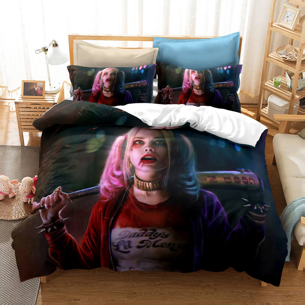 Suicide Squad Harley Quinn Cosplay Bedding Duvet Cover Bed Sheets Sets - EBuycos