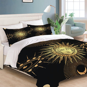 Sun Face Moon and Sun Bedding Sets Quilt Cover Without Filler