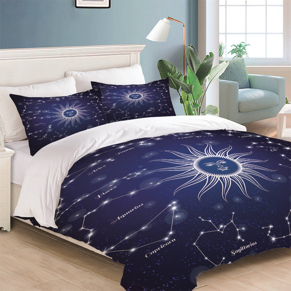 Sun Face Moon and Sun Bedding Sets Quilt Cover Without Filler