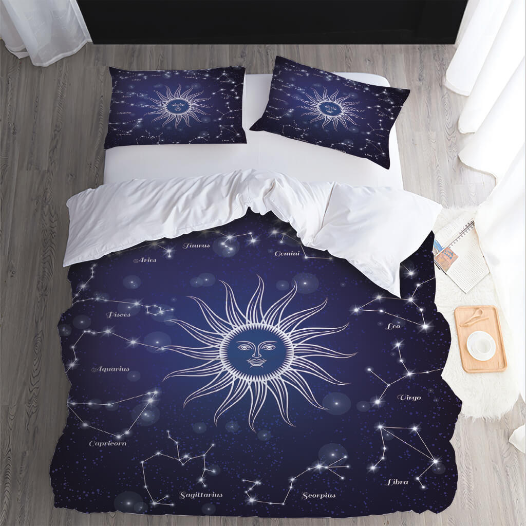 Sun Face Moon and Sun Bedding Sets Quilt Cover Without Filler