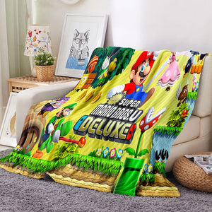 Super Mario Blanket Flannel Throw Room Decoration