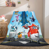 Super Wings Cosplay Flannel Fleece Throw Blanket Comforter Bedding Sets - EBuycos
