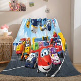 Super Wings Cosplay Flannel Fleece Throw Blanket Comforter Bedding Sets - EBuycos